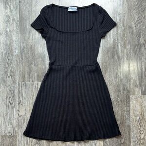 Urban Outfitters Black Ribbed Mini Dress